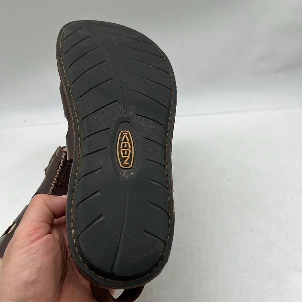 KEEN Alman Dark Brown Leather Buckle Strap Sandals 1010315 Mens 11.5 - Picture 5 of 9